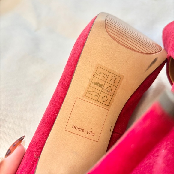 Dolce Vita Red Suede Pumps High Heel Platform size 8.5 - Picture 9 of 12